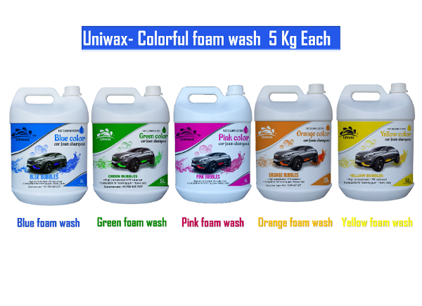 color car foam wash blue, green, pink, orange - 5kg each, 25kg total